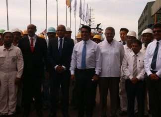 Colombo Dockyard and SLPA officials attending the delivery ceremony for the new pilot launches