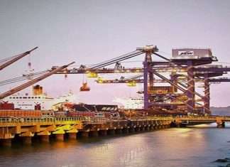 The JSW Infrastructure iron ore terminal in Paradip