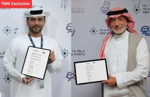 Captain Mohamed Juma Al Shamisi, Group Chief Executive of Abu Dhabi Ports, and Rakan Alireza, Managing Director of Arabian Chemical Terminals, sign the strategic agreement to develop emirate’s first greenfield commercial bulk liquid storage terminal at Khalifa Port