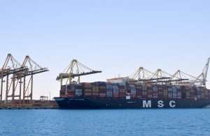 MSC Gulsun alongside at King Abdullah Port in Saudi Arabia