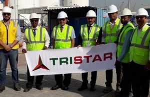 Eugene Mayne, Tristar CEO, officially starts construction of the new chemical storage tanks at JAFZA