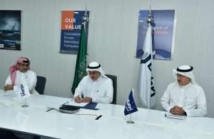Bahri Chief Executive, Abdullah Aldubaikhi, signing the contract for ten new chemical tankers