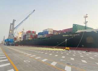 The initial Cosco container shipments being handled in the port of Duqm