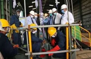The keel laying ceremony was held in a health-conscious way