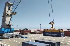 The first containers of fish oil being loaded at Duqm port