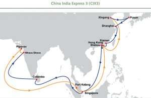 OOCL has revised the port rotation of its China India Express 3 service
