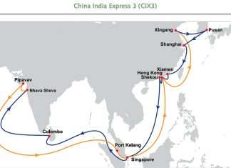 OOCL has revised the port rotation of its China India Express 3 service