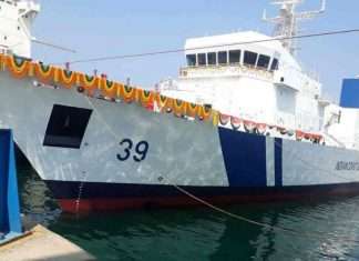 ICGS Vigraha being launched at L&T ‘s Chennai yard