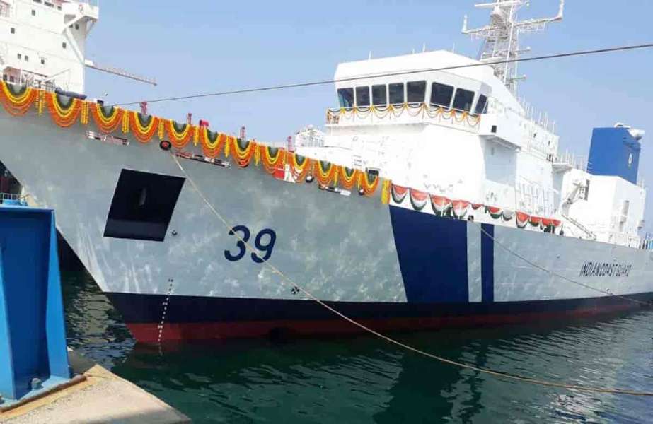 ICGS Vigraha being launched at L&T ‘s Chennai yard
