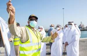 HH Sheikh Hamad bin Mohammed Al Sharqi, Supreme Council Member and Ruler of Fujairah, attending the official opening of Fujairah’s new green port area