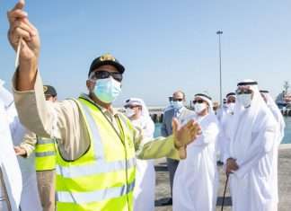 HH Sheikh Hamad bin Mohammed Al Sharqi, Supreme Council Member and Ruler of Fujairah, attending the official opening of Fujairah’s new green port area