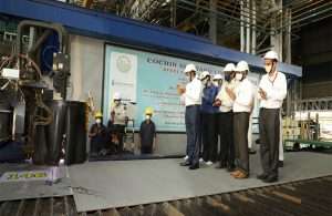 Officials from Cochin Shipyard and Asko Maritime conducted the plate cutting ceremony for two autonomous electric ferries