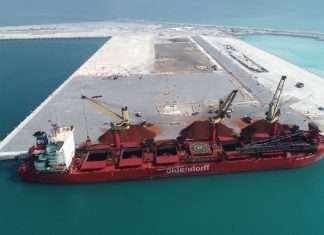 Khalifa Port’s South Quay commenced operations with the arrival of the Alfred Oldendorff.