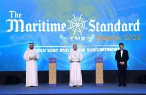 Mr. Mohammed Al Muallem, CEO and Managing Director DP World; H.E. Sheikh Saeed bin Ahmed bin Khalifa Al Maktoum, Executive Director, Dubai Maritime City Authority; and Trevor Pereira, Managing Director of The Maritime Standard