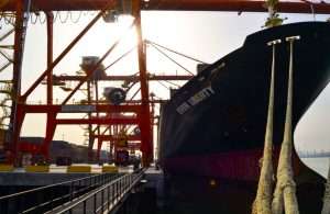 BGT has ached a new container handling record when working on the Ever Uberty