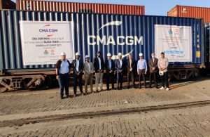 The launch of the second weekly block train operated by DICT and CMA CGM