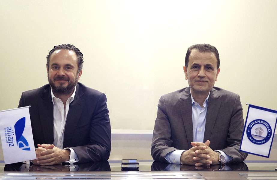 Ahmed T. Khalil, General Manager of Allianz Middle East Ship Management and Jamal Abki, General Manager of Grandweld Shipyards