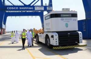 The CSP Abu Dhabi container terminal has become the first facility in the Middle East to implement an autonomous port truck system at Khalifa Port