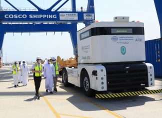 The CSP Abu Dhabi container terminal has become the first facility in the Middle East to implement an autonomous port truck system at Khalifa Port