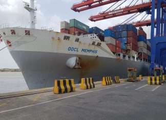 The inaugural vessel of CI1 service calls at APM Terminals Pipavav