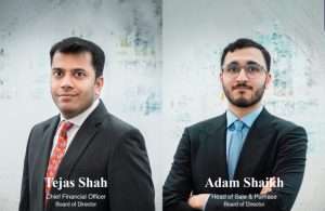 Tejas Shah and Adam Shaikh who are joining the Tomini Shipping board