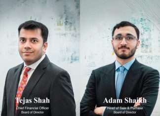 Tejas Shah and Adam Shaikh who are joining the Tomini Shipping board