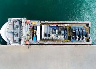 An aerial view of one of the new vessels acquired by OFCO