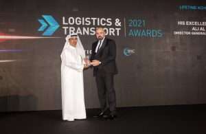 HE Engineer Ali Al Suwaidi, Director General, Ajman Free Zone, receiving his Lifetime Achievement Award, Logistics and Transport 2021