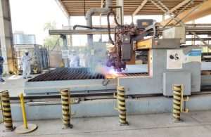 First steel being cut for the FPSO Pargo conversion