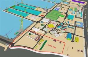 A graphic showing the new South Yard layout at Drydocks World Dubai