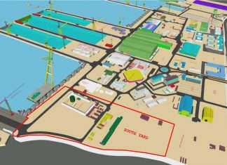 A graphic showing the new South Yard layout at Drydocks World Dubai