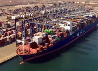 The 17,000 TEU APL Raffles calling at Hutchison Ports Sohar