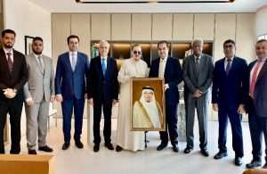 H.E. Dr. Abdullatif A. Sultan, Secretary General of the Organization of Islamic Shipowners’ Association, meeting with Amir Mosadeghi, Islamic P&I Club CEO, and the IPANDI team at its Dubai office