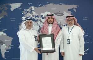 CEO of Bahri, Eng. Abdullah Aldubaikhi, receiving the ISO 22301:2019 certification