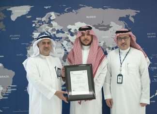CEO of Bahri, Eng. Abdullah Aldubaikhi, receiving the ISO 22301:2019 certification