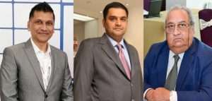 (left to right) Leroy Dias, Nakul Malhotra, Capt. Gordon Reilly