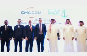 The signing ceremony involving senior executives from CMA CGM and Mawani