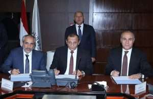 AD Ports executives signing the latest agreements in Egypt