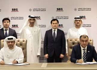 As part of its international expansion efforts, AD Ports has signed a joint venture agreement with SEG, one of the largest oil and gas companies in Uzbekistan, to partner in logistics and freight forwarding services