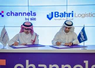 The contract was signed by Soror Basalom, President of Bahri Logistics, and Ali Alhudhayf, Acting VP of Human Resources and Logistics Support at channels by stc