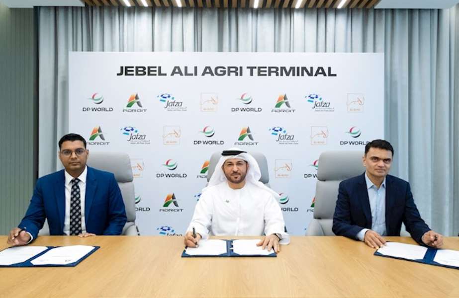 The signing ceremony was attended by Abdulla bin Damithan, CEO & Managing Director, DP World UAE and Jafza; Yogesh Raipuria, Chief Executive Officer, Adroit Canada; Yasin Abdul Majid Ranani, Managing Director, Al Amir Foods
