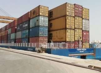 Topaz Volga, one of two modified vessels now being used to transport containers on Red Sea routes
