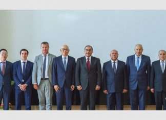 (Left to right) Fan Jue, Managing Director of COSCO Egypt; Jose Bou Malhab, Director, Business Development of Terminal Investment Limited; Laurent Martens, Vice President of CMA Terminals; Clemence Cheng, Managing Director, Europe of Hutchison Ports; Dr. Mostafa Madbouly, Prime Minister of Egypt; Lieutenant General Kamel Al-Wazir, Minister of Transport, Egypt; Eng. Yahia Zaki, Chairman of Suez Canal Economic Zone; Admiral Nehad Shahin, Chairman of Alexandria Port Authority.