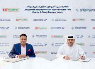 Safeen Feeders is to invest AED 375 million to purchase three containerships that will be operated by Saif Powertec
