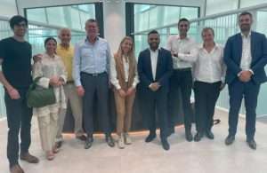 At the signing ceremony in Dubai, representing Seaways and Kotug, were: from left to right, Kush Nijhawan, Roma Nijhawan, Capt. Ashish Nijhawan, Ard-Jan Kooren, Maxime Kohl, Osman Munir, Kunal Nijhawan, Guillaume Caillard and Paul van Aalst