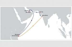 A route map of the new EAX5 service