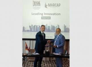 CSM President and CEO, Mark O'Neil, and Marcap President & CEO Samer Qiblawi signing the new MOU which will focus on optimising vessel performance