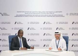 Capt. Mohamed Juma Al Shamisi, Managing Director and Group CEO, AD Ports Group and Samaila Zubairu, President & Chief Executive Officer of AFC sign the new collaboration agreement