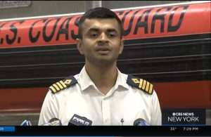 Capt. Neeraj Chaudhary, master of Silver Muna speaking at a press conference about how the crew rescued the two men and dog