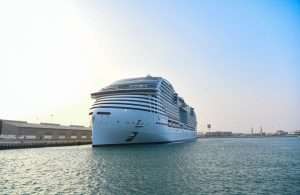 MSC World Europa, the first cruise ship to berth in Dammam port, underlining the growing popularity of Saudi Arabia as a cruise destination